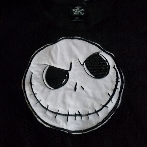 The Nightmare Before Christmas Jack Zero Pajama Crop Top Womens XL Sherpa Black - Picture 4 of 11